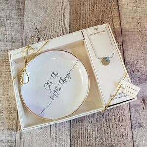 "It's The Little Things" 2pc Pendant Necklace & Trinket Dish Set